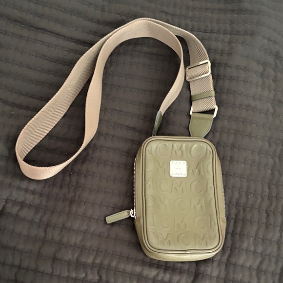MCM Olive Belt Bag with Embossed Logo - Picture 1 of 5